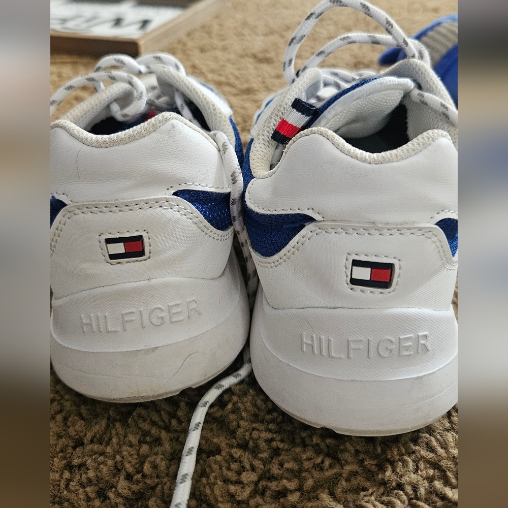 Tommy Hilfiger Kids White and Blue Sneakers
